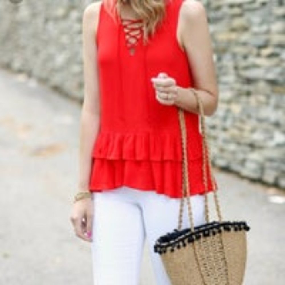 Anthropologie Floreat Lace Up Top